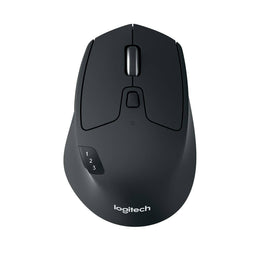 Logitech M720 Triathlon Multi-Device Optical 2.4 GHz Wireless Bluetooth Mouse - Black