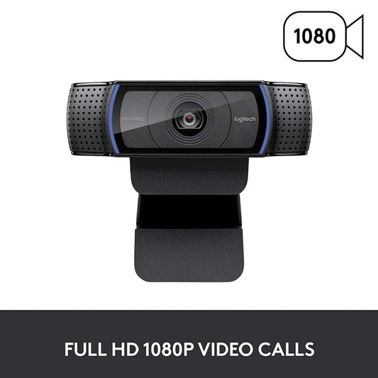 Logitech C920 1080P HD Webcam with Auto Low Light Correction Built-in Dual Stereo Mic and Face Tracking