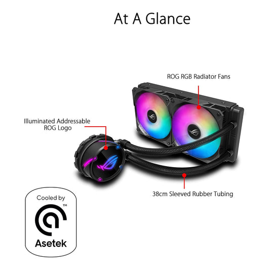 ASUS ROG STRIX LC 240 RGB AIO 240mm Liquid Cooler with Dual 120mm PWM Fans