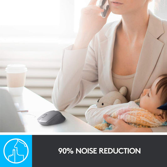 Logitech M331 Silent Plus 1000DPI 2.4GHz Optical Wireless Mouse - Black