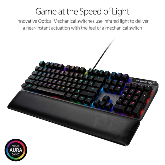 ASUS TUF Gaming K7 Optical-Mechanical RGB Keyboard with IP56 Water and Dust Resistance