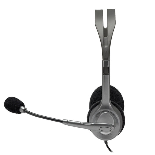Logitech H110 3.5mm Wired Dual Plug Computer Stereo Headset with Mic - Black