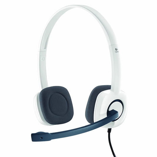 Logitech H150 3.5mm Wired Stereo Headset with Noise-Cancelling Microphone - White