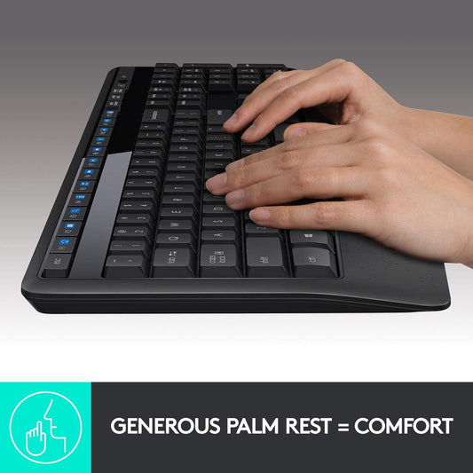 Logitech MK345 2.4 GHz Full-Size Wireless Keyboard and Mouse Combo