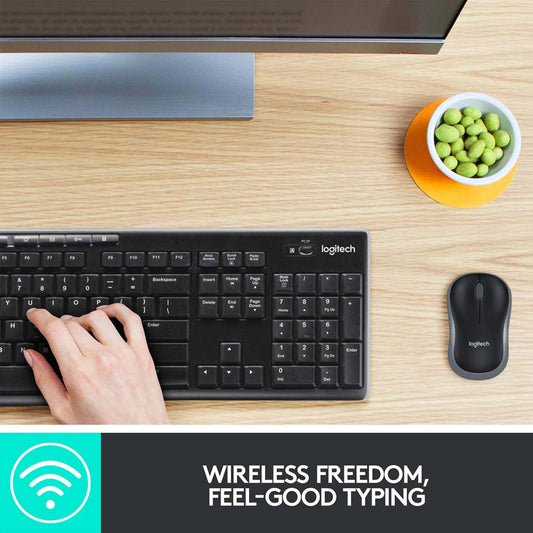 Logitech MK270r Wireless Keyboard and Mouse Combo with Spill Resistant Design and 2.4GHz Connectivity