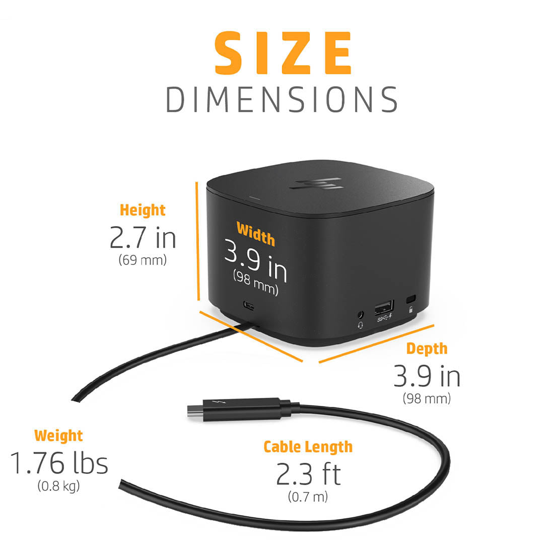 HP Thunderbolt G2 230W Docking Station with Support for Audio Module