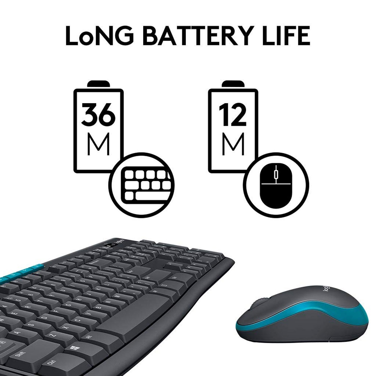 Logitech MK275 2.4 GHz Full-Size Wireless Keyboard and Mouse Combo