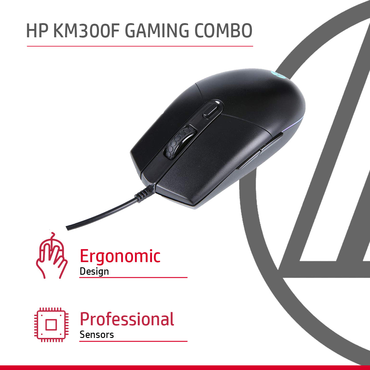 HP KM300F RGB Wired Keyboard and Mouse Gaming Combo with Adjustable DPI