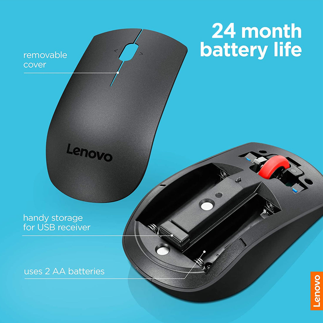 Lenovo 700 Wireless Laser Mouse with 2.4GHz Connectivity 1600 DPI and Ambidextrous Design