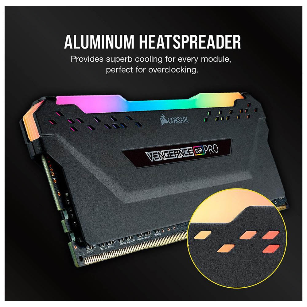 Corsair Vengeance RGB Pro 64GB (2x32GB) DDR4 RAM 3600MHz CL18 Desktop Gaming Memory