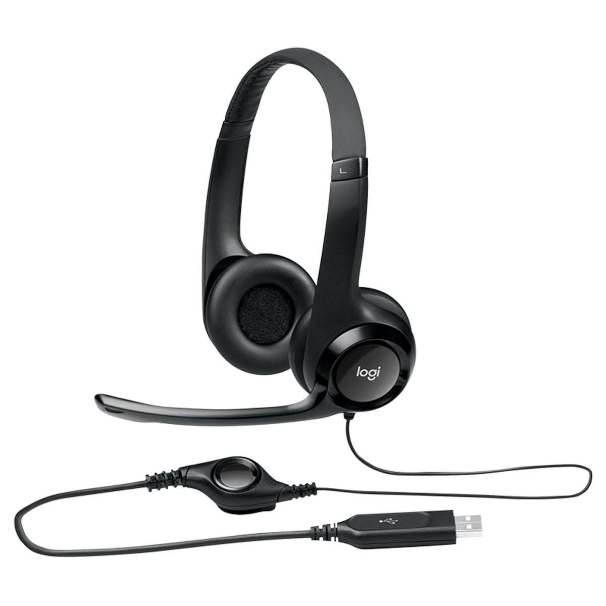 Logitech H390 USB Wired Headphone with Noise Cancelling Rotatable Mic