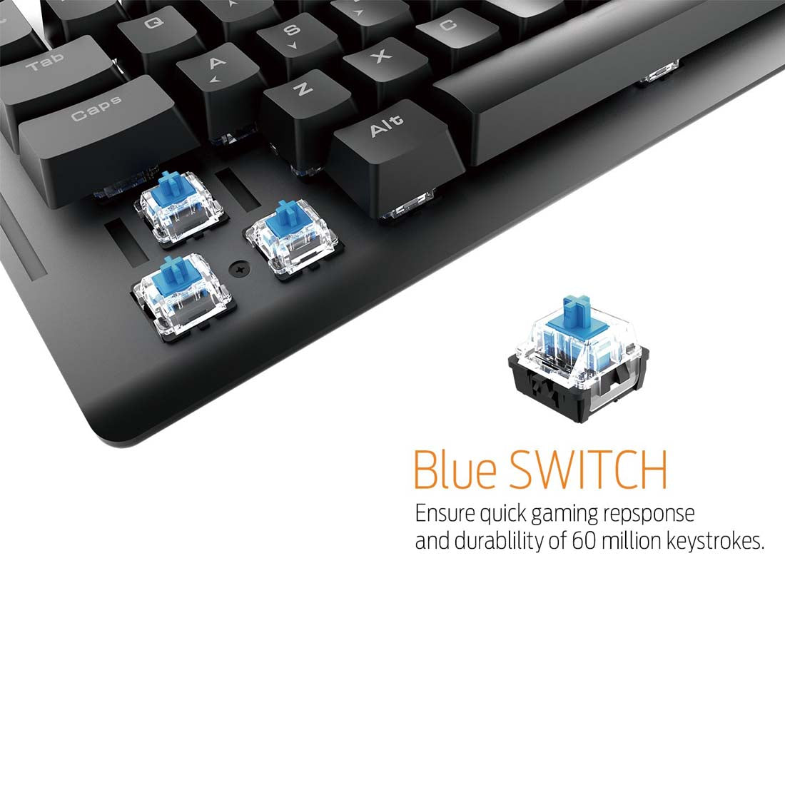 Gamdias HERMES E2 Mechanical Gaming Keyboard with Built-in Memory and 7 Color Neon Illumination