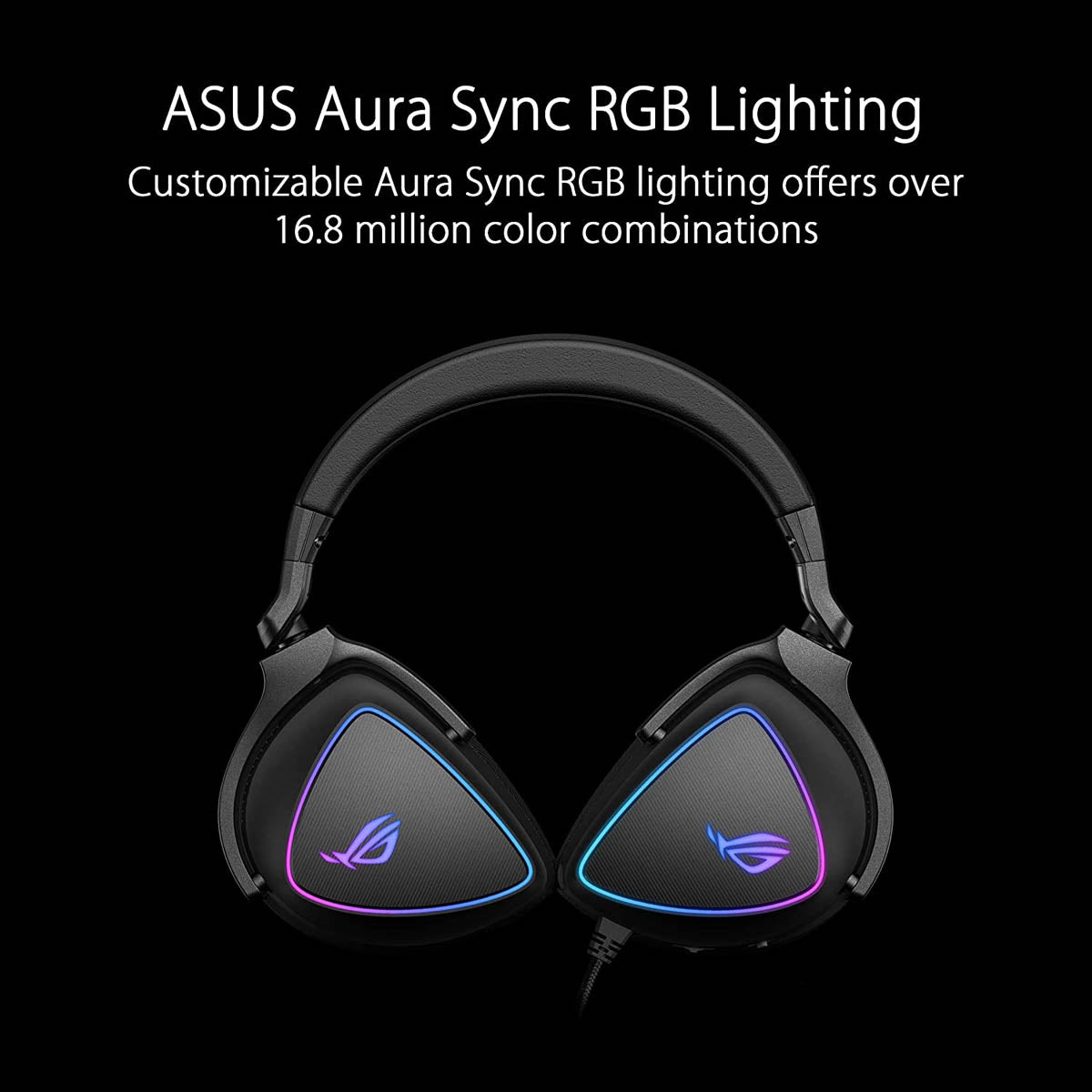 ASUS ROG Delta S Wired Over-Ear RGB Gaming Headset with AI Noise Cancelling Microphone and Volume Control