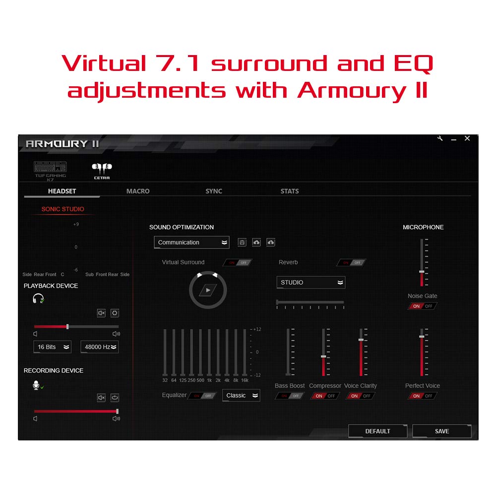 ASUS ROG Cetra In-Ear Wired USB-C Active Noise Cancelling Gaming Headphone with LED lighting