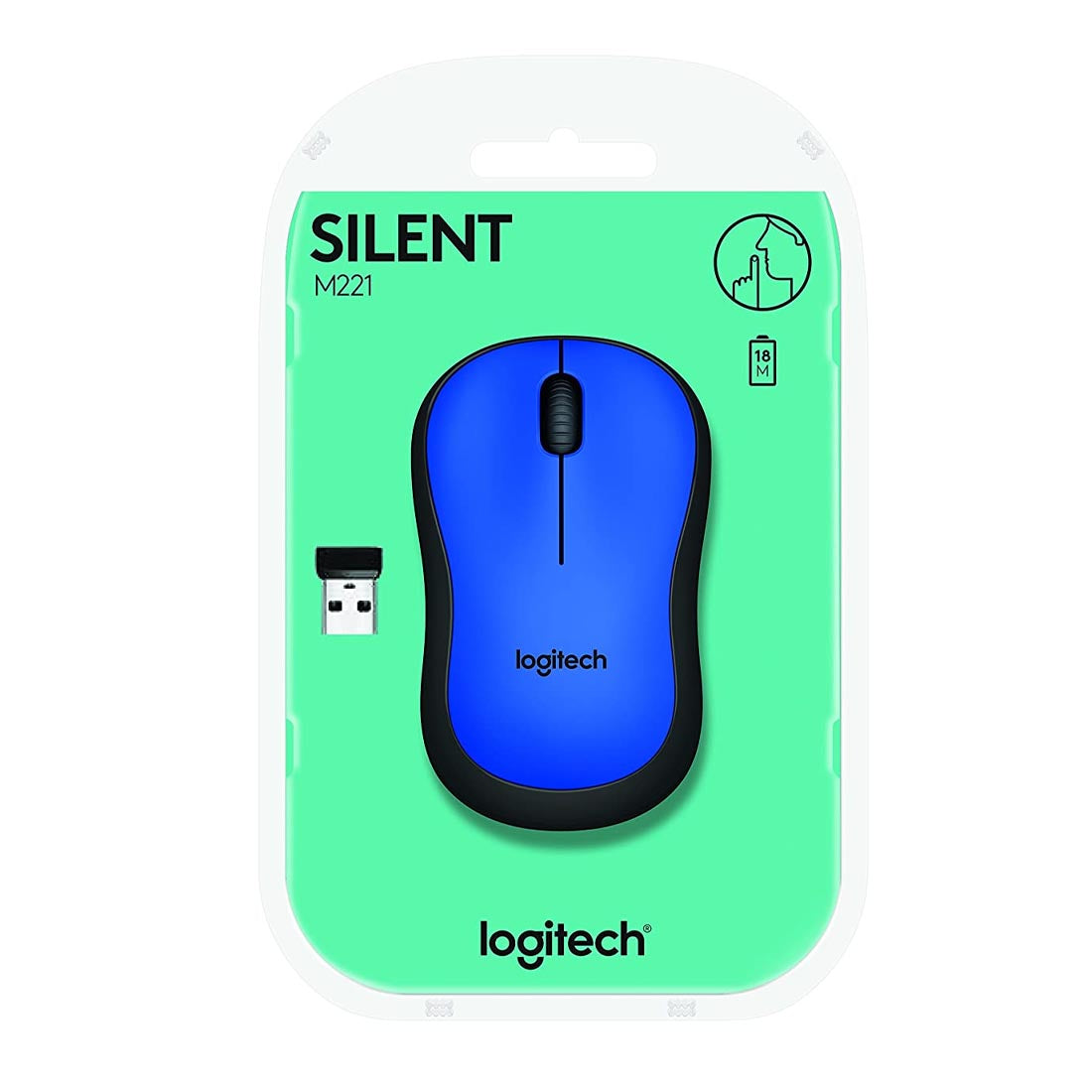 Logitech M221 Silent Wireless Optical Blue Mouse with 1000DPI and 2.4 GHz Technology