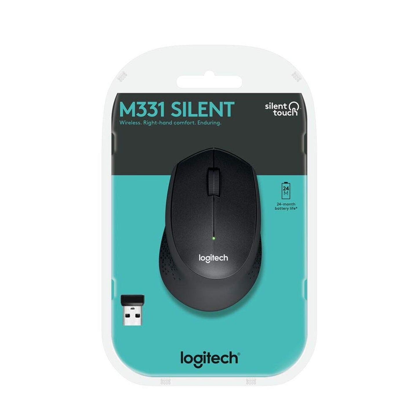 Logitech M331 Silent Plus 1000DPI 2.4GHz Optical Wireless Mouse - Black