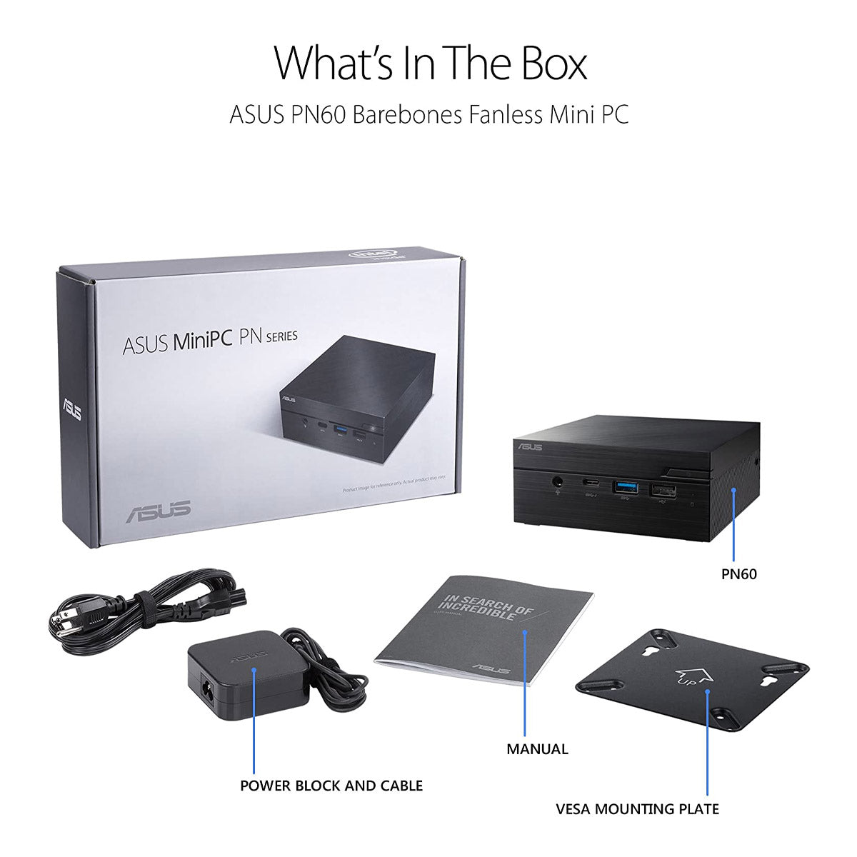 ASUS Mini PC PN60 with Intel Core Processors DDR4 RAM, 4K UHD Support, Wi-Fi and Windows 10