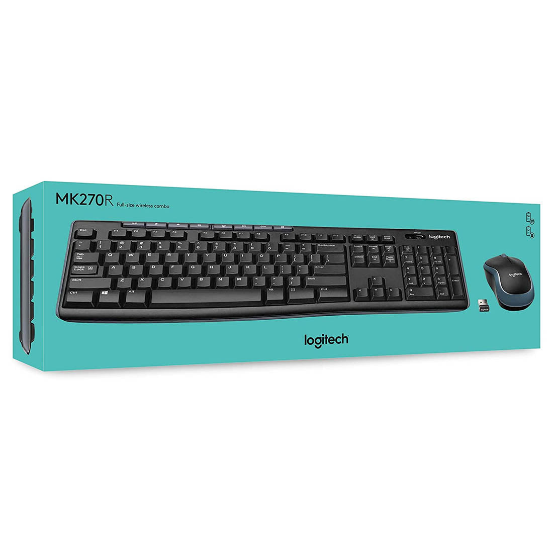 Logitech MK270r Wireless Keyboard and Mouse Combo with Spill Resistant Design and 2.4GHz Connectivity