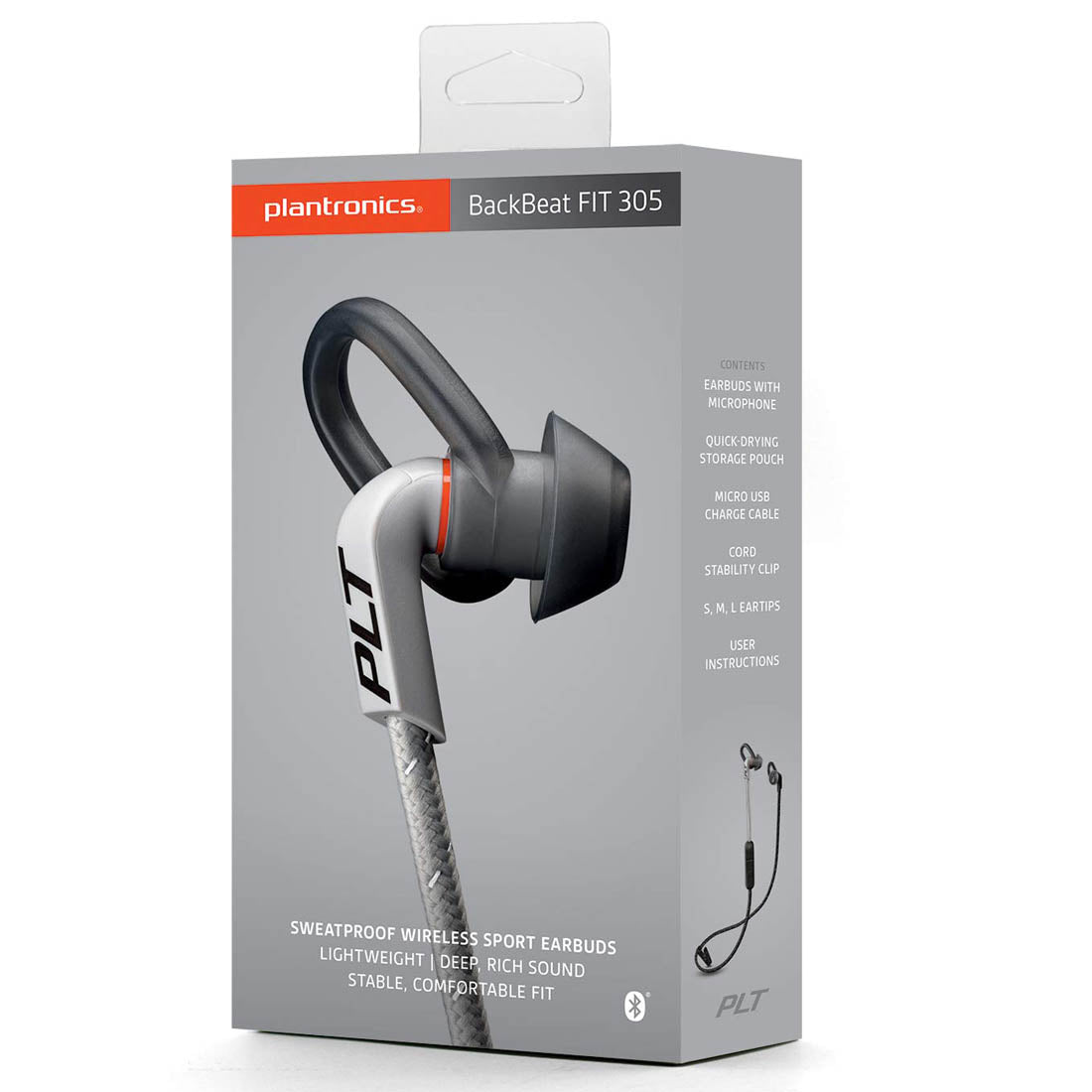 Plantronics BackBeat FIT 305 Neckband with Sweat Moisture Protection and Noise Cancellation