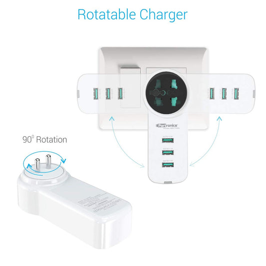 Portronics UniPower POR-077 Intelligent Portable Universal Charging Hub Station With 3. USB ports and 1 AC Socket