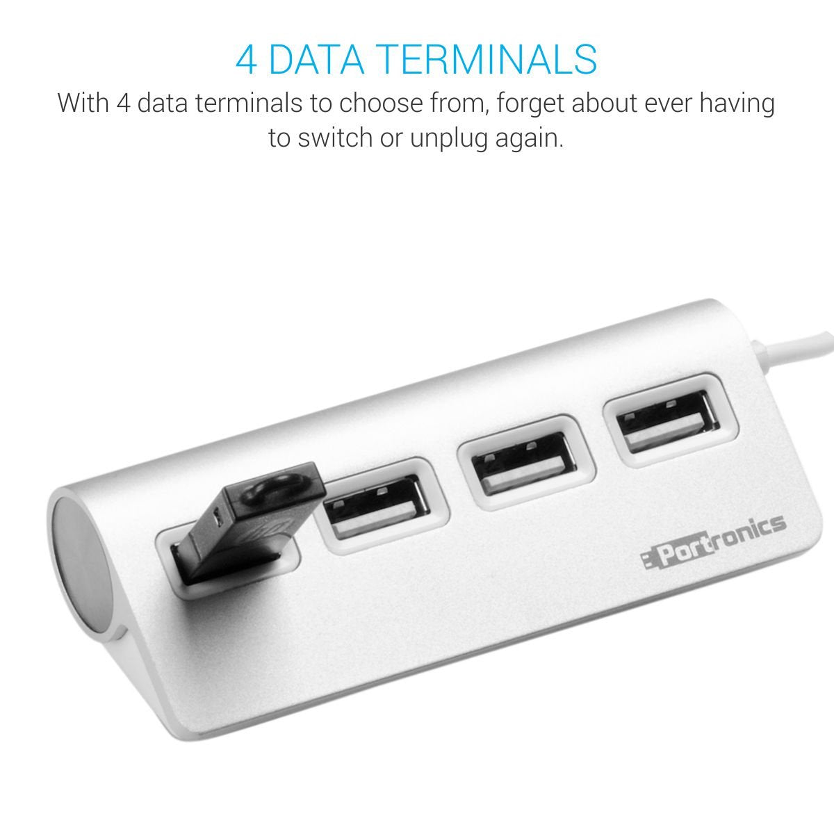 Portronics POR-717 MPort 24 USB 2.0 Hub with 4 USB Ports and Aluminum Build