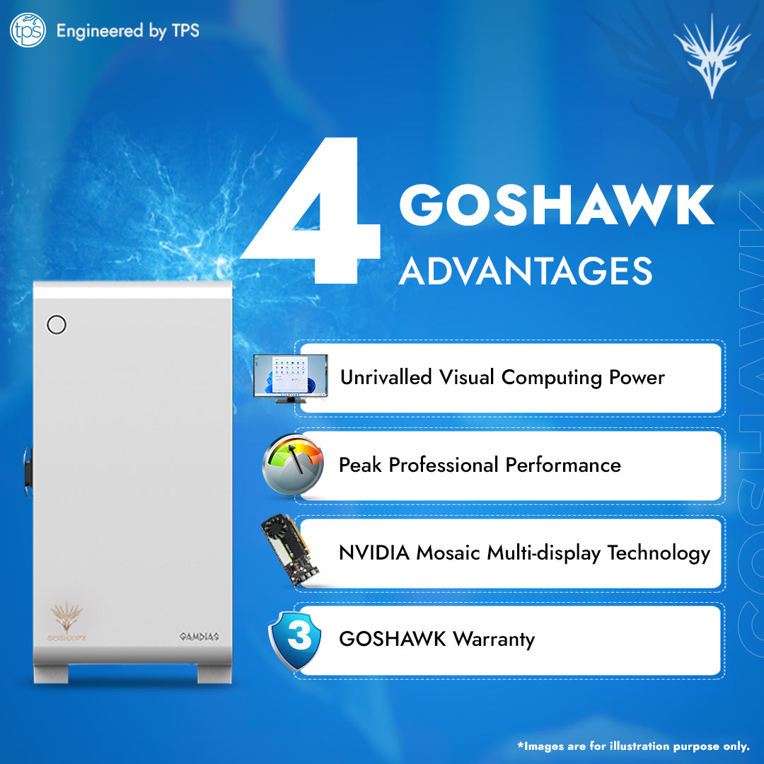 GOSHAWK Renaissance Desktop PC for Designers with Intel Core i5 11th Generation/16GB DDR4 RAM/Quadro T400 4GB GDDR6/250GB NVME SSD Boot Drive/ 1TB Storage & Windows 11 Home