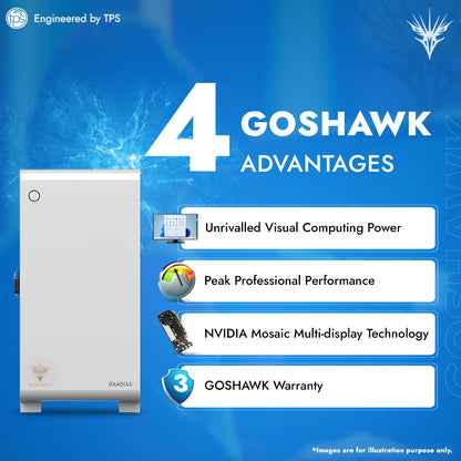 GOSHAWK Renaissance Desktop PC for Designers with Intel Core i5 11th Generation/16GB DDR4 RAM/Quadro T400 4GB GDDR6/250GB NVME SSD Boot Drive/ 1TB Storage & Windows 11 Home