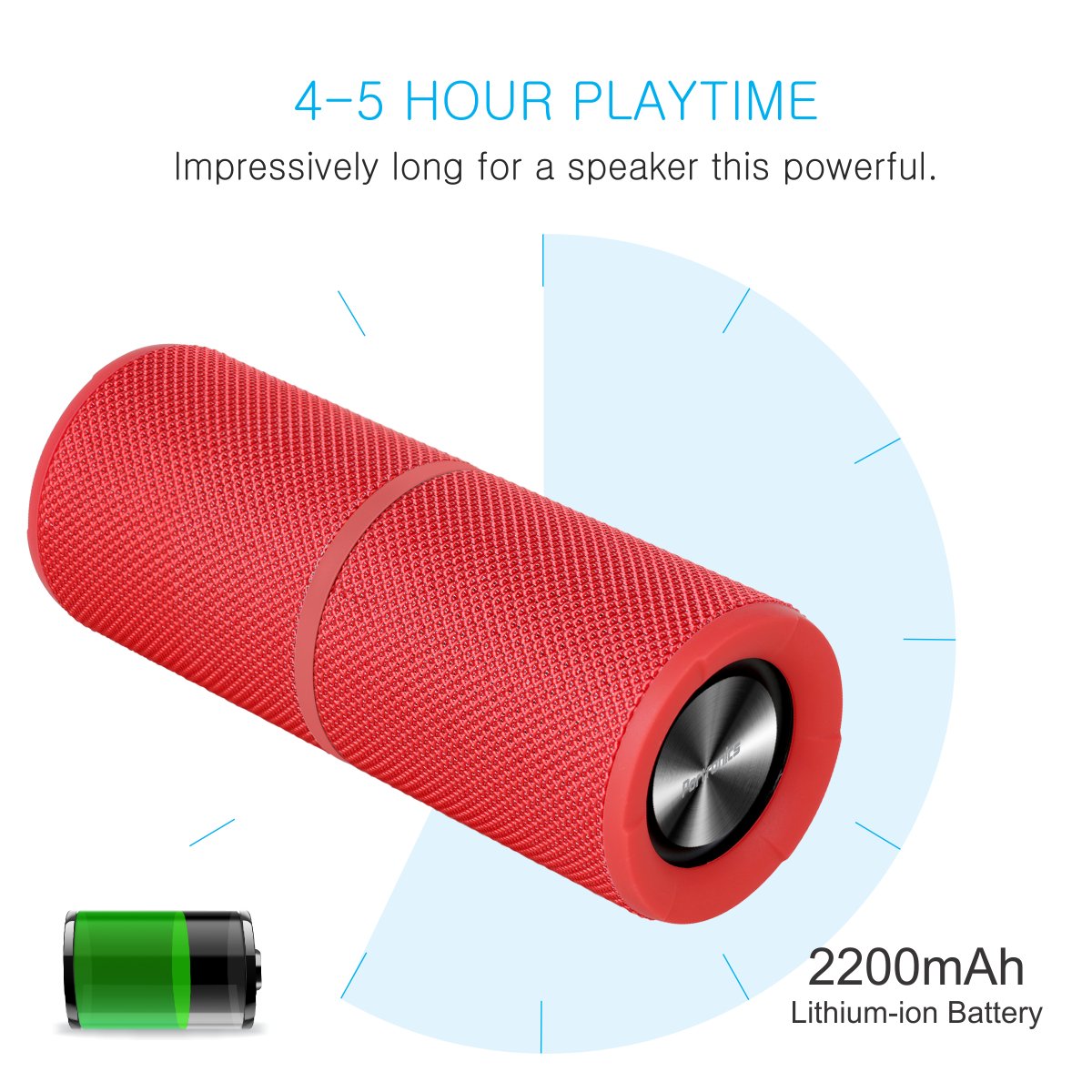 Portronics POR-887 Breeze Bluetooth 4.1 Wireless Stereo Speaker with True Wireless Stereo and Water Resistant(Red)