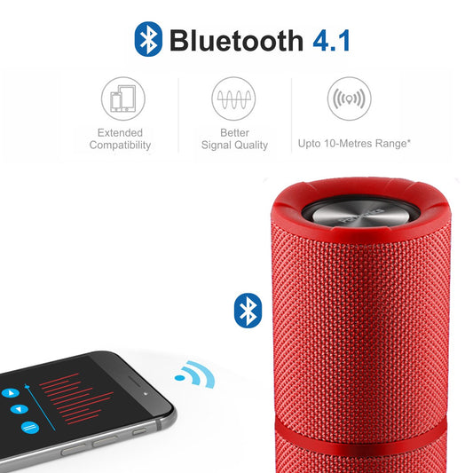 Portronics POR-887 Breeze Bluetooth 4.1 Wireless Stereo Speaker with True Wireless Stereo and Water Resistant(Red)