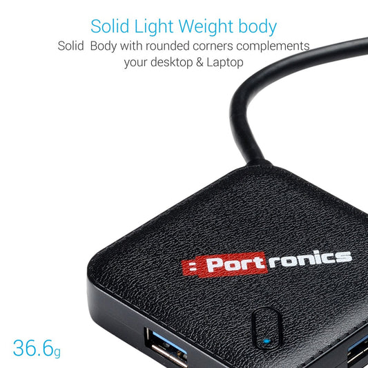 Portronics MPort 34 USB Hub with UBS-C Connectivity and 4 USB Ports