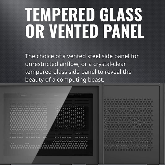 Cooler Master MasterBox NR200P Black Mini-ITX Cabinet with Tempered Glass Panel and Two Pre-installed Fans