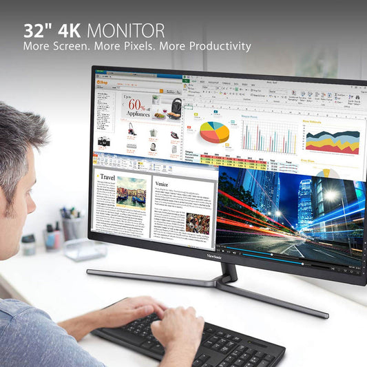 ViewSonic VX3211-4K 32-inch 4K UHD VA Monitor with Integrated Speakers and AMD FreeSync