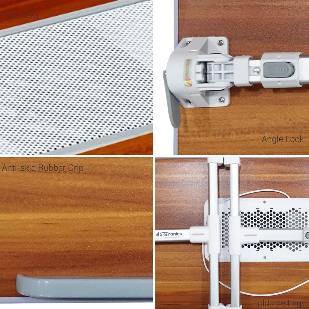 Portronics POR-895 My buddy Adjustable Laptop Stand with Noiseless Cooling Fan