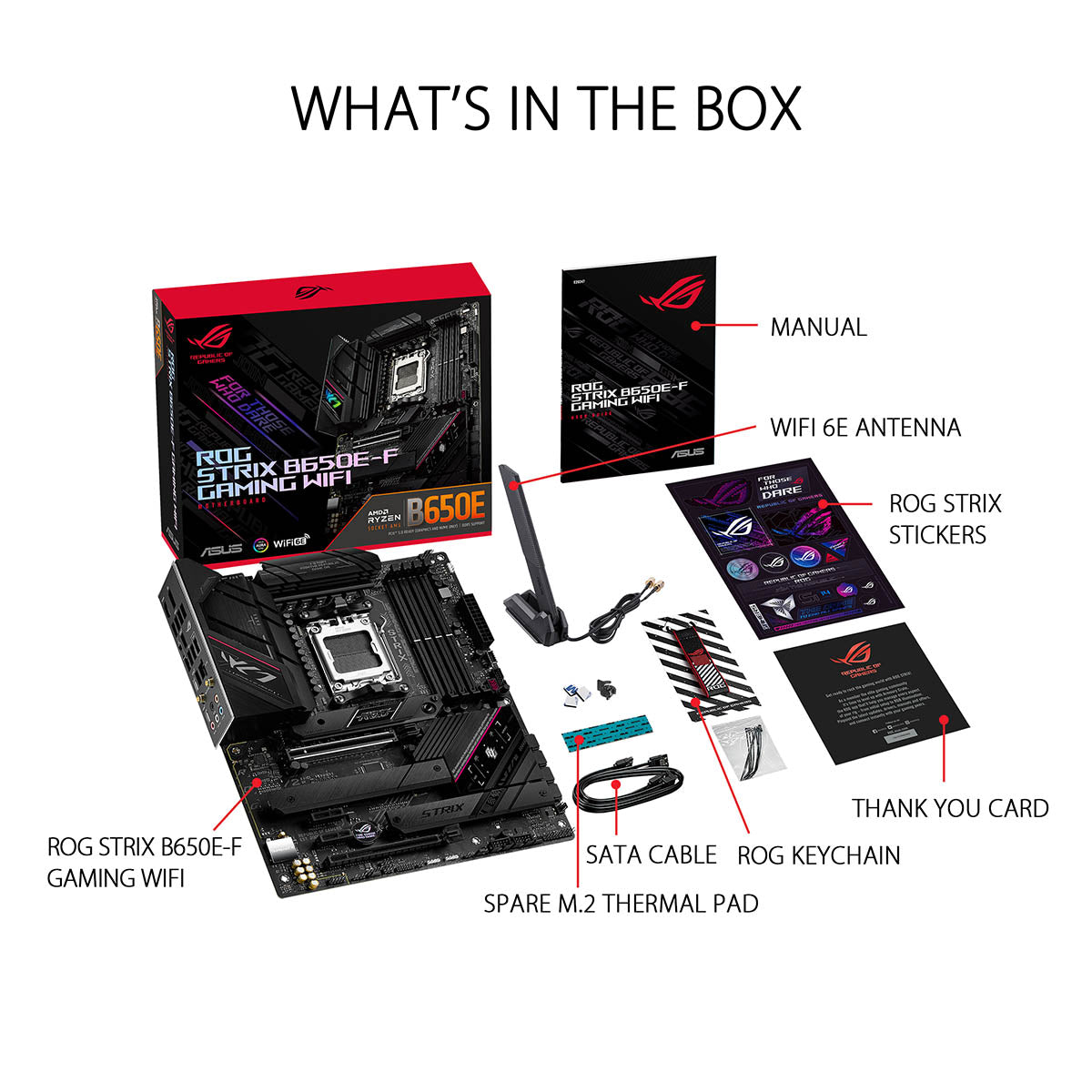 ASUS ROG STRIX B650E-F WIFI AMD B650 AM5 ATX Motherboard