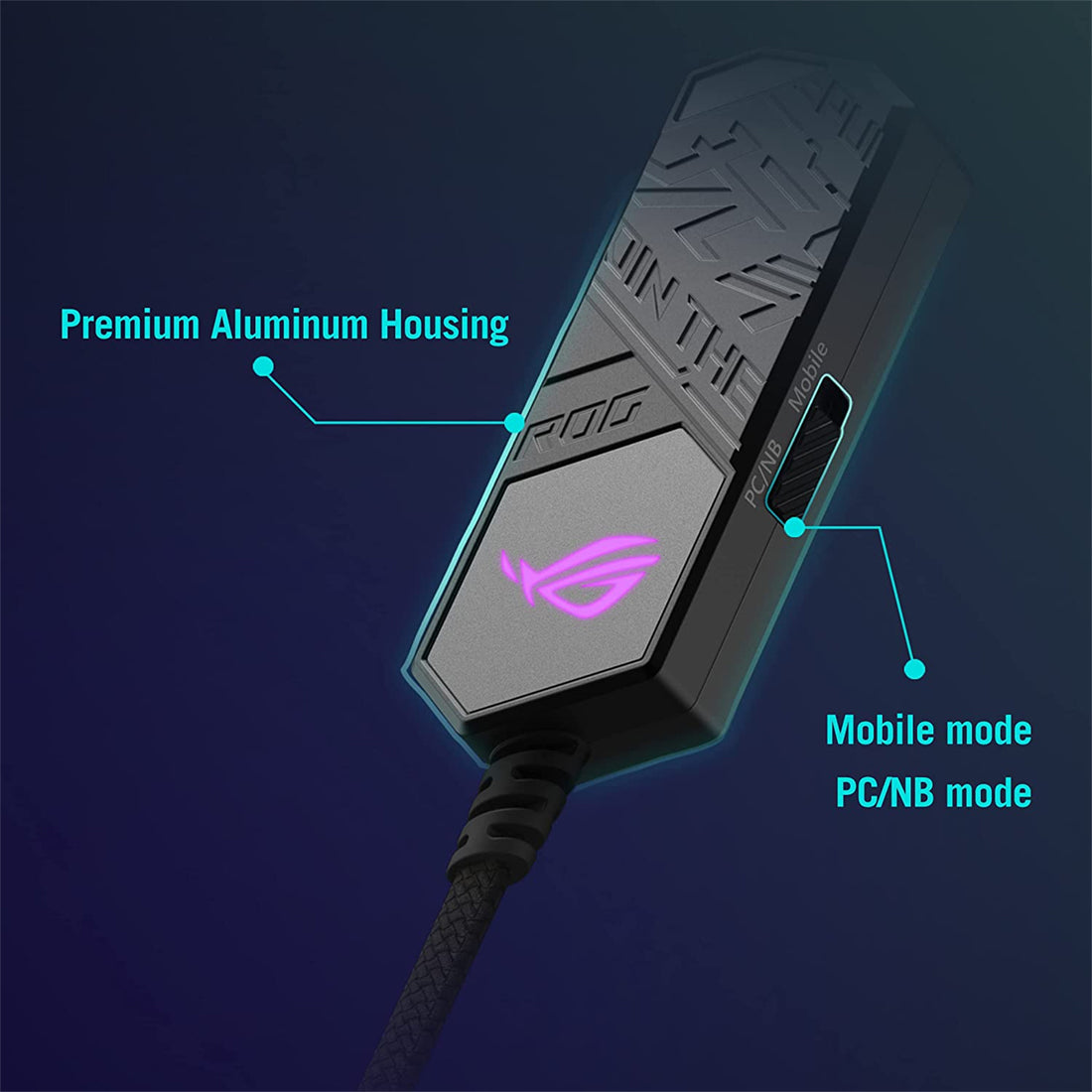 ASUS ROG Clavis USB-C to 3.5 mm Gaming DAC with AI Noise-Canceling Mic and MQA Rendering