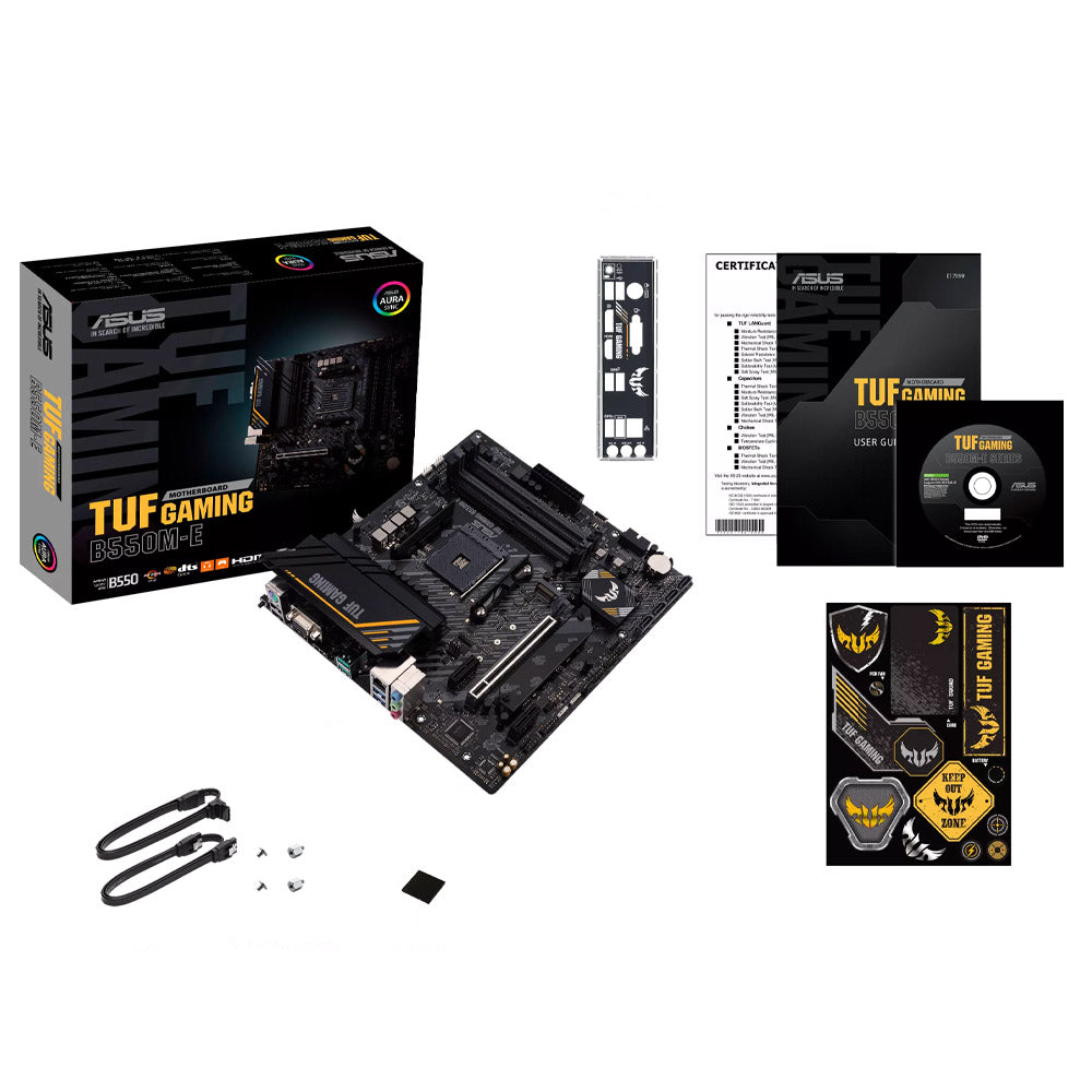 ASUS B550 TUF Gaming B550M-E AMD AM4 Micro-ATX Gaming Motherboard with Dual M.2 and USB-C
