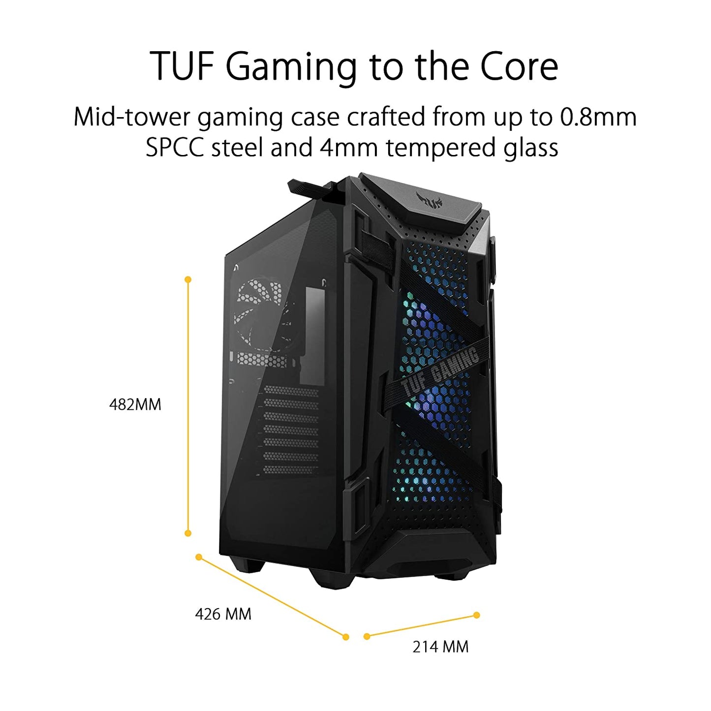 ASUS Intel Gaming Pro Desktop PC (i7-11700K/ TUF 3060 Ti V2 OC Edition/ 16GB DDR4 RAM/ 500GB M.2 SSD/ 1TB HDD/ 240mm RGB Liquid Cooler) Powered By ASUS