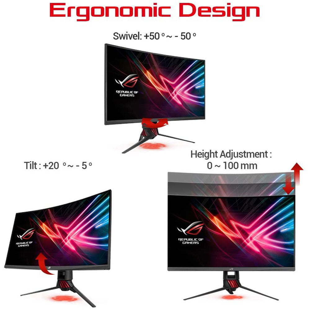 ASUS ROG Strix XG32VQ 31.5-inch WQHD Curved Gaming Monitor with Adaptive Sync and Aura Sync