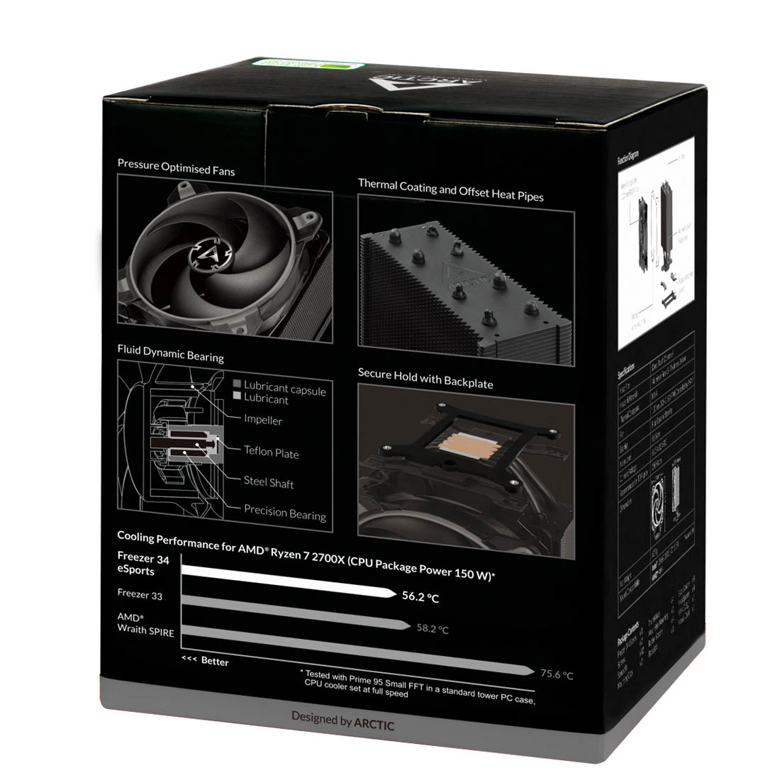 ARCTIC Freezer 34 eSports Tower CPU Air Cooler with 120mm BioniX-P Fan - Grey