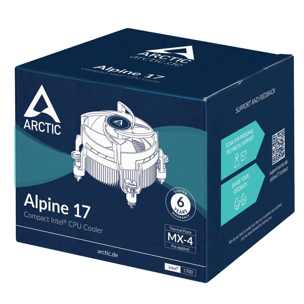 ARCTIC Alpine 17 92mm LGA1700 CPU Cooler with PWM Fan & Radial Heatsink