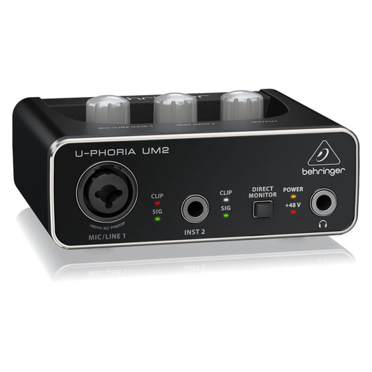 Behringer U-PHORIA UM2 2x2 USB Audio Interface with XENYX Mic Preamplifier