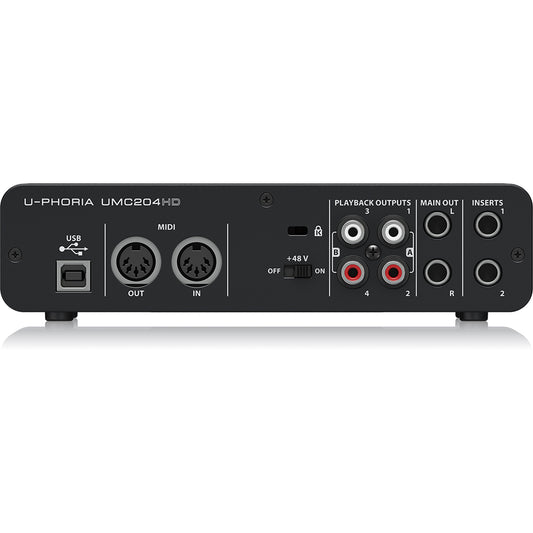 Behringer UMC204HD USB Audio Interface with MIDAS Mic Preamplifiers