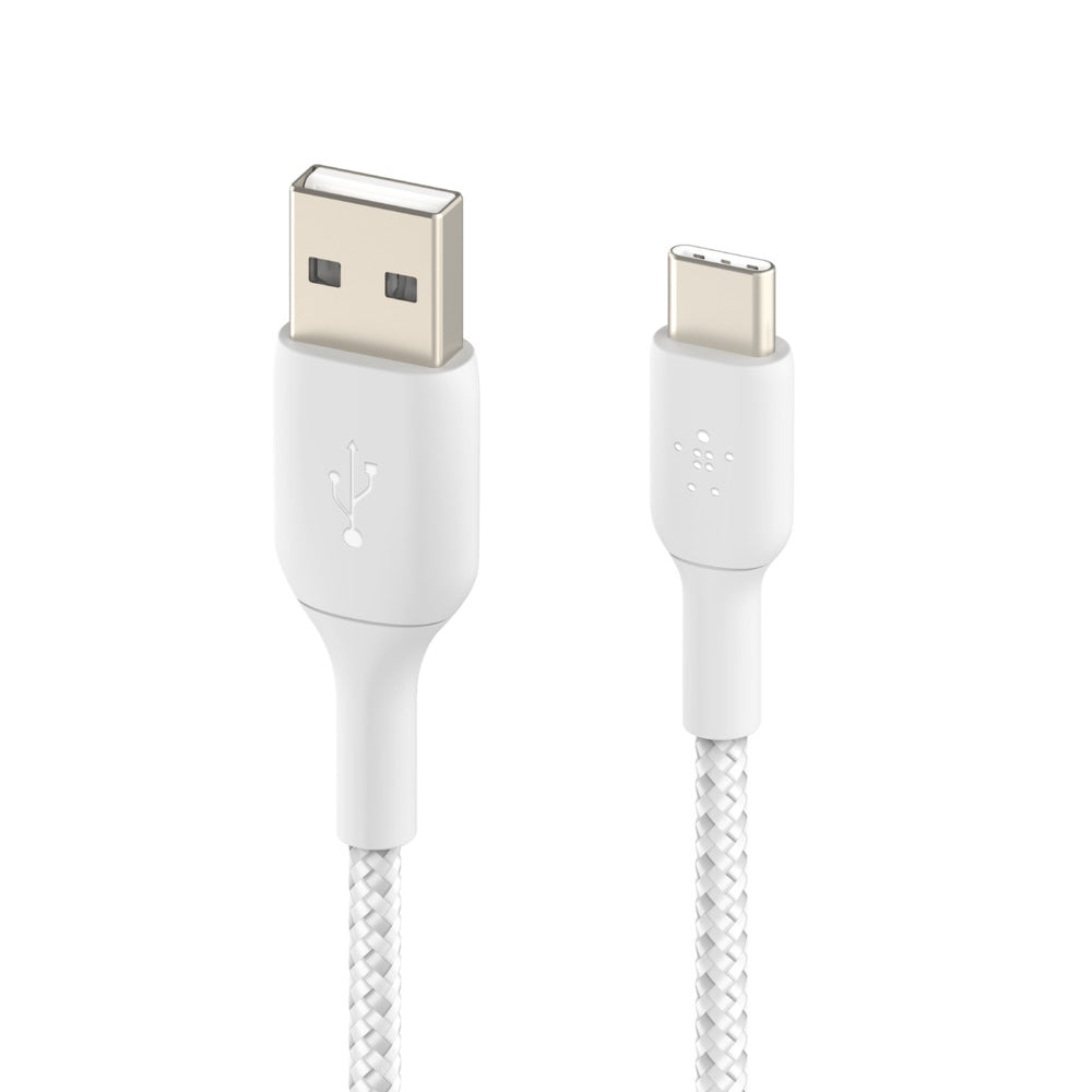 Belkin Boost Charge 2 Meter Braided USB-C to USB-A Cable -White