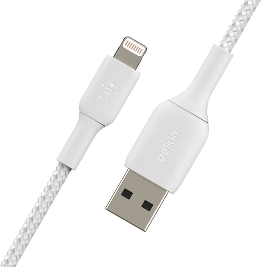 Belkin Boost Charge 2 Meter Braided Lightning to USB-A Cable - White