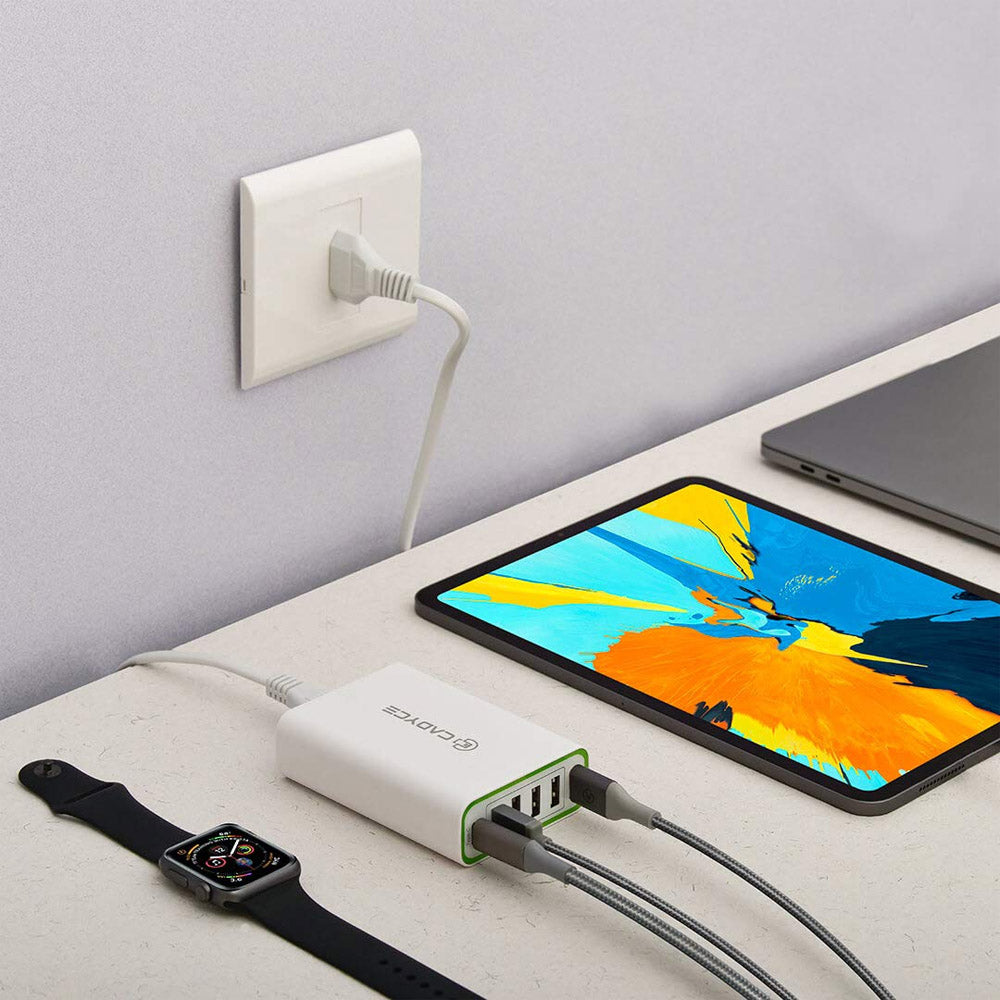 Cadyce CA-6UCWC 60W 6-Port USB Wall Charger with Quick Charge and USB-C Port