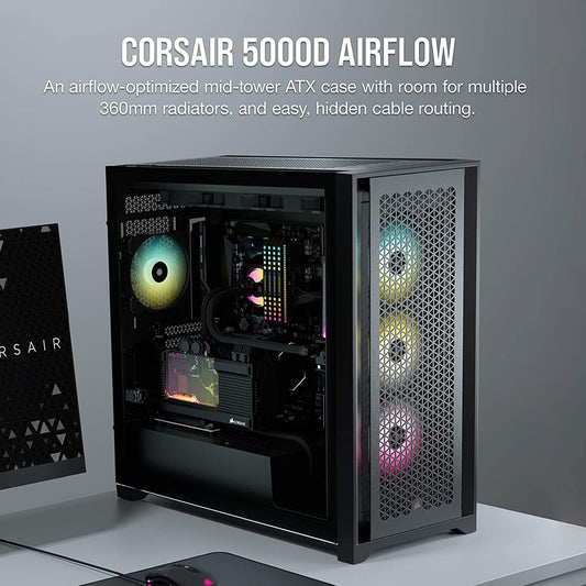 CORSAIR 5000D AIRFLOW Black ATX Mid-Tower Cabinet with Dual 120mm Fans