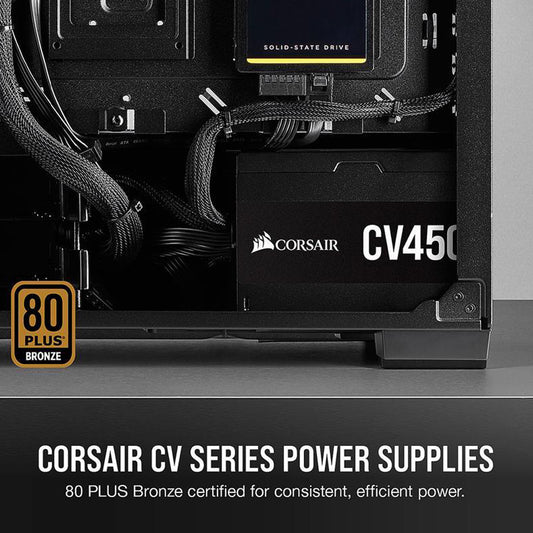Corsair CV Series CV450 450W Non-Modular 80 Plus Bronze SMPS Power Supply