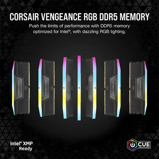 Corsair Vengeance 32GB (2x16GB) DDR5 RAM 5200MHz CL40 RGB Desktop Memory