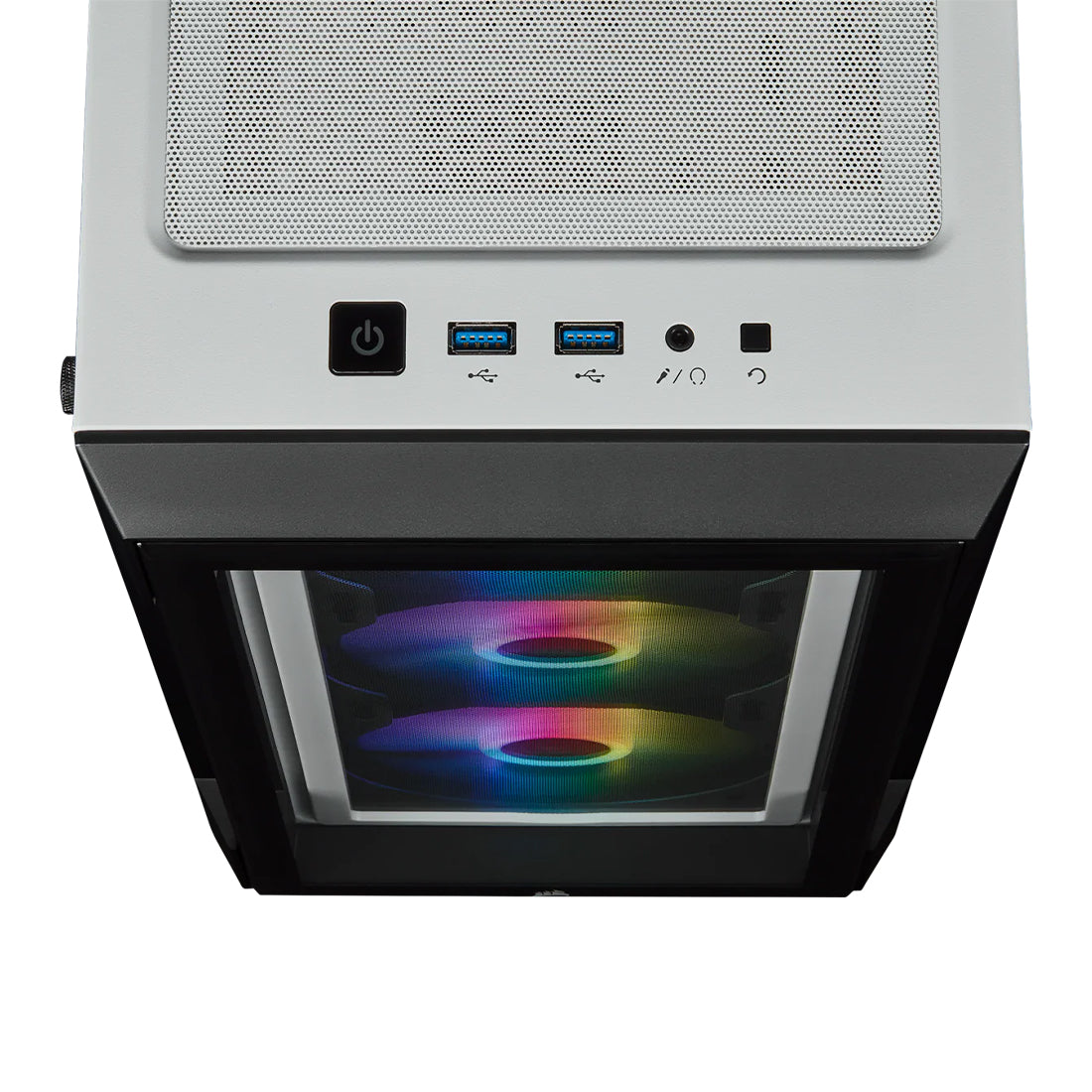 CORSAIR iCUE 220T RGB Mid Tower ATX Cabinet with Three SP120 RGB PRO Fans and Tempered Glass Side Panel