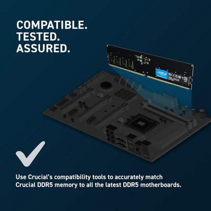 Crucial 32GB DDR5 RAM 4800MHz CL40 Desktop Memory